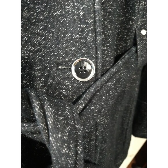 Liverpool Hooded Trench Mid  Belted Coat Woman XL Black Speckled Lined Pockets - Picture 8 of 16